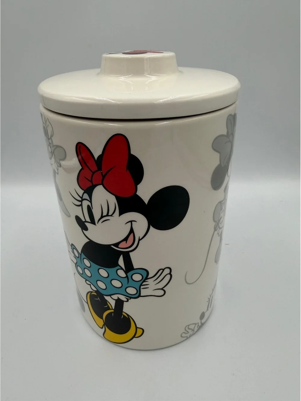 Discontinued collectible Disney Minnie Mouse Ceramic Storage Jar Lid promotional